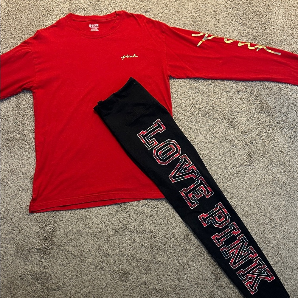 PINK Victoria's long sleeved Tee and leggings